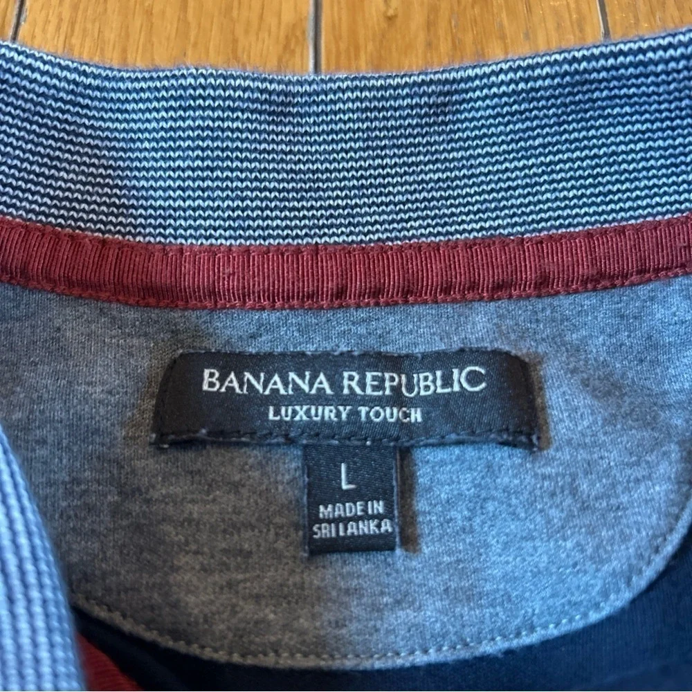 Banana Republic Men’s Large L Luxury Touch Navy Blue Short Sleeve Polo Shirt